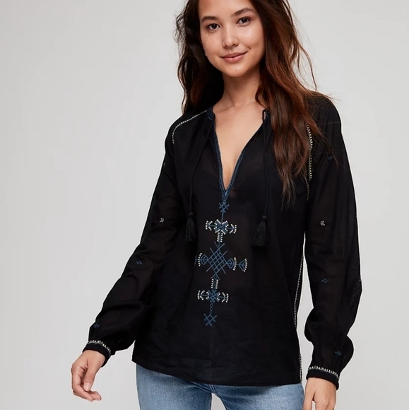 Aritzia Sunday Best Annalise Embroidered Top XS - Picture 1 of 13